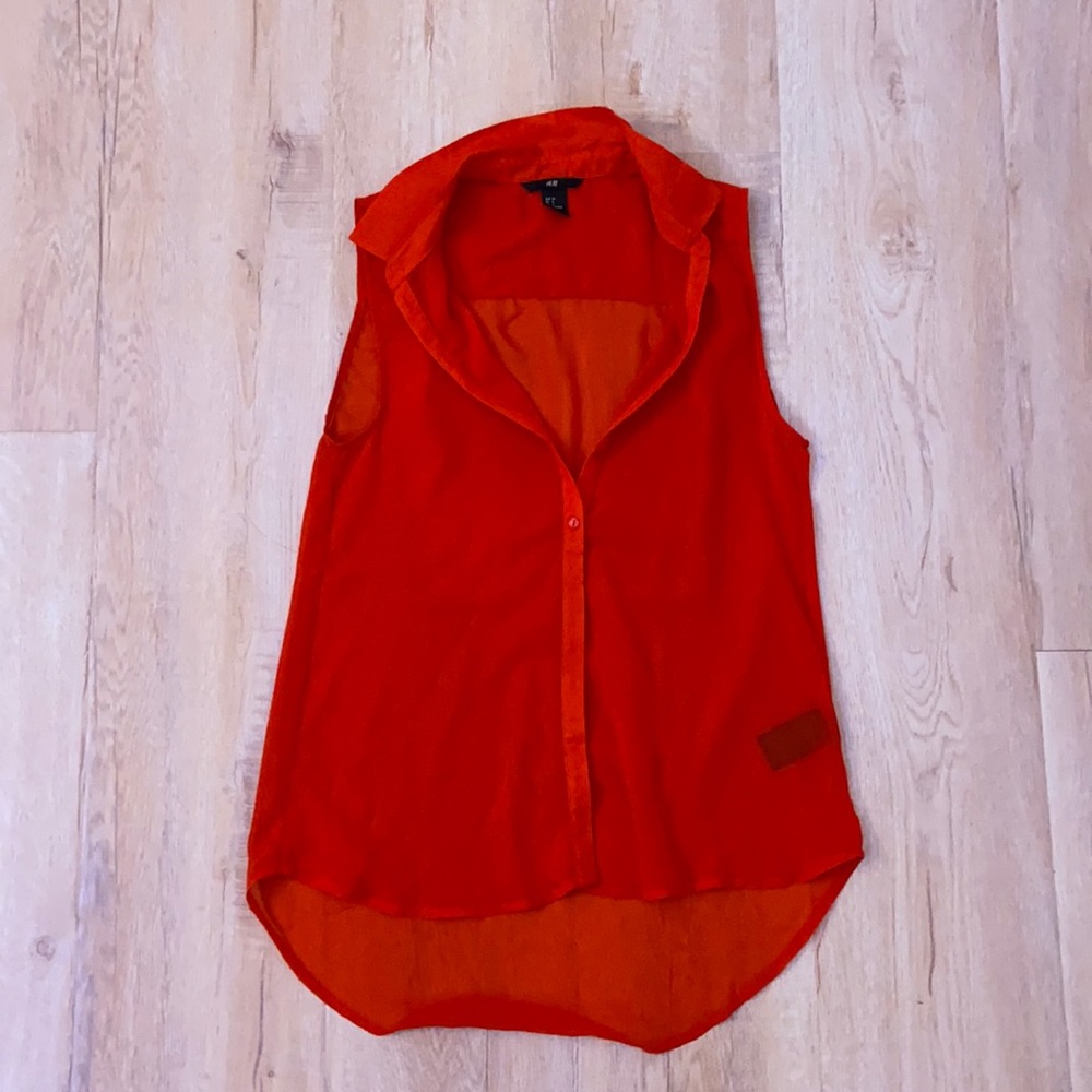 Red Button Down